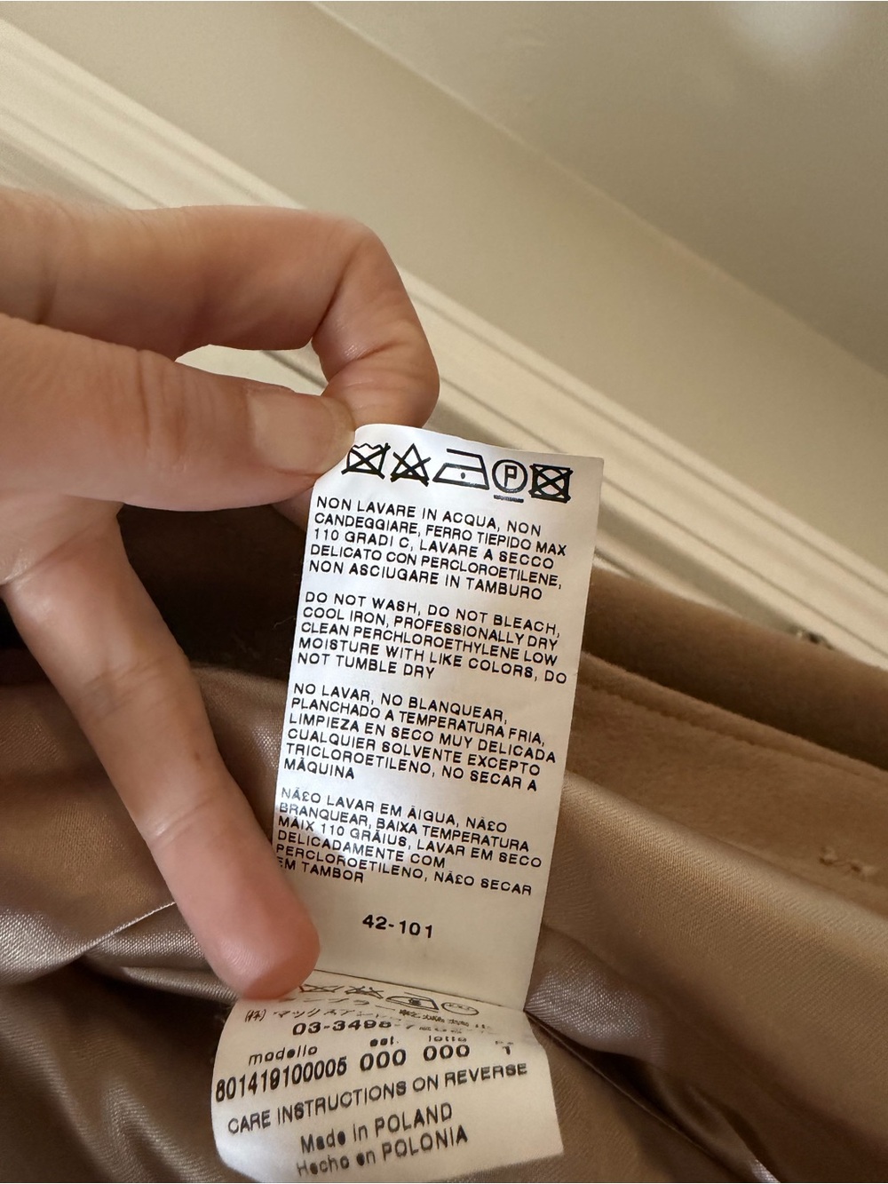 MaxMara Camel Virgin Wool Angora Tailored Coat US 4 IT 38 - Picture 10 of 11